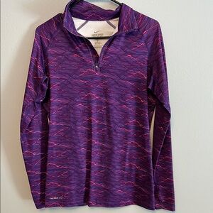 Women’s Nike Pro Combat fitted Purple and Pink Long Sleeve Top